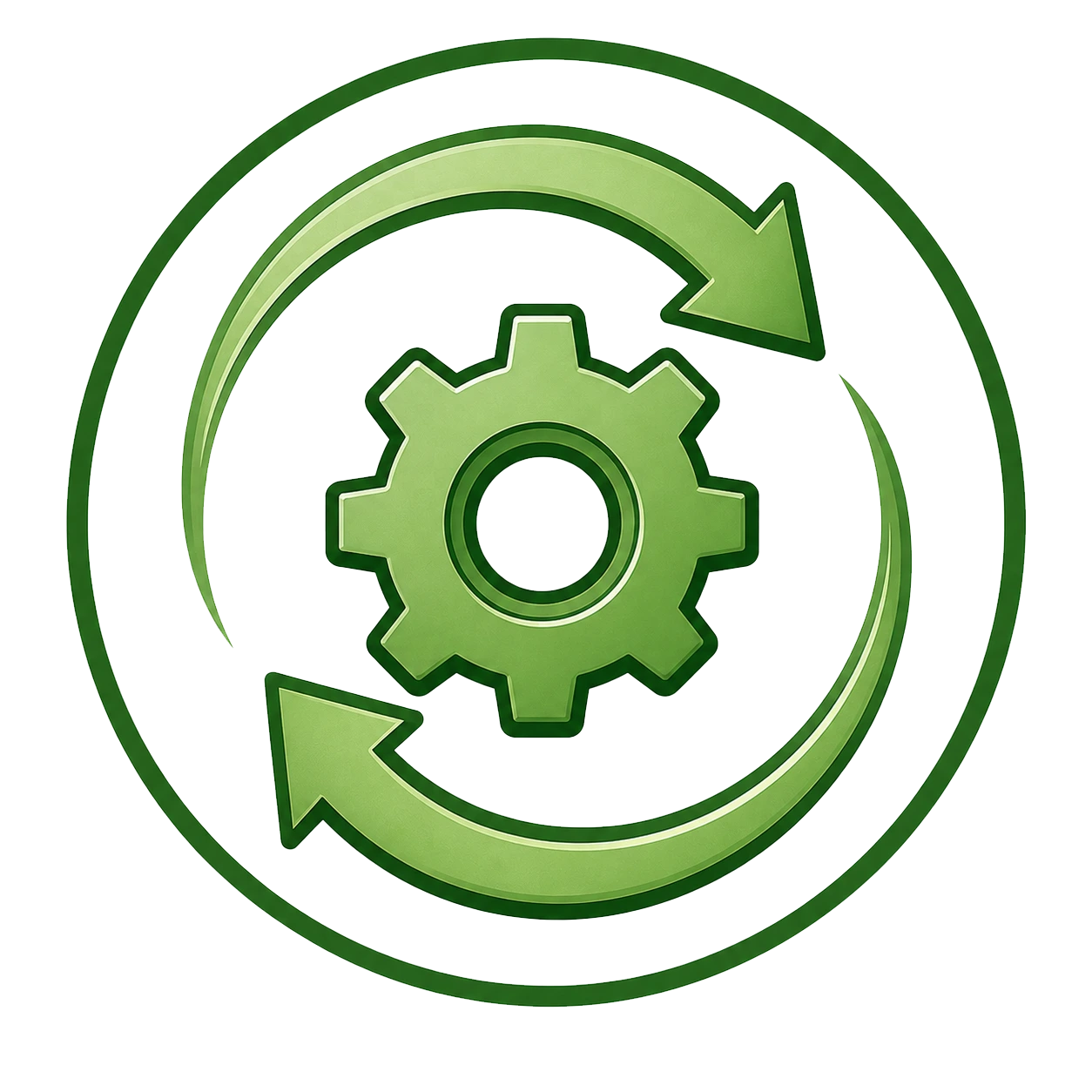 recycling process gear icon