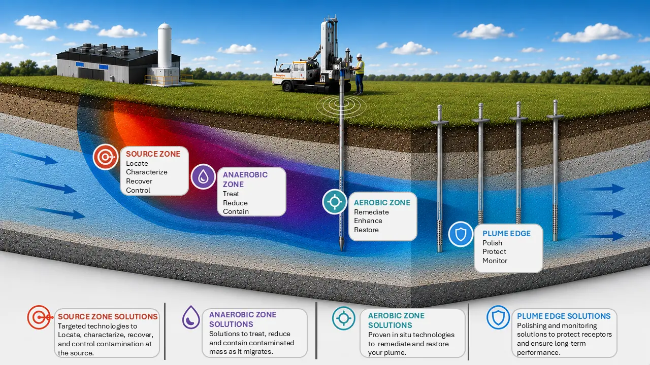 In situ groundwater remediation technologies for every zone of your plume.