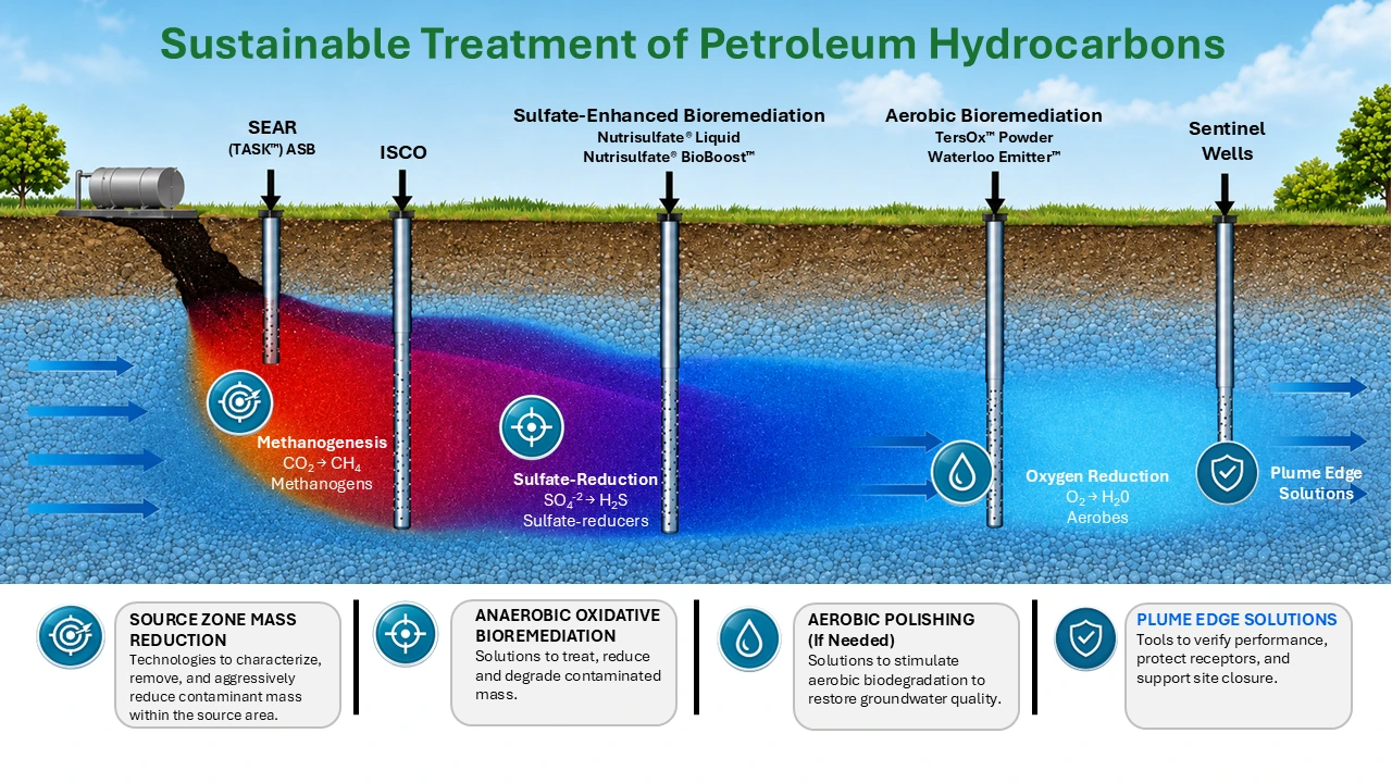 Sustainable Treatment of Petroleum Hydrocarbons